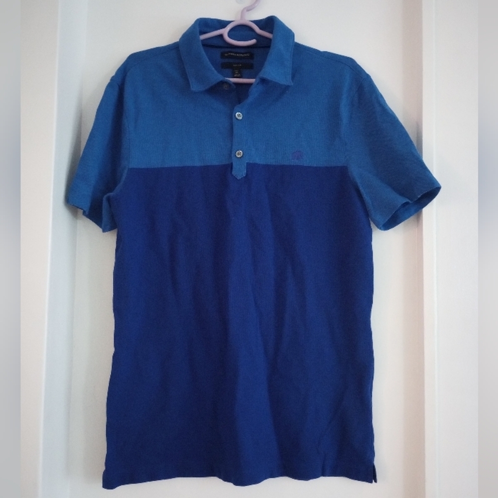 Banana Republic Two-Tone Blue Polo Shirt Men Size Tall Medium